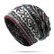 Unisex Floppy Ethnic Hat Cotton Headband Beanie Collars Hat Keep Warm Cap Dual Use Scarf - Black