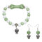 Women's Ethnic Jewelry Set Fish Ceramics Bracelet Earrings Set - Green