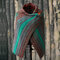 Women's Casual Multicolor Stripes Round Neck Scarves&Shawls Buttoned Crochet Wrap Pattern - Green