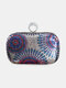 حقيبة عشاء نسائية مصنوعة من الخرز المعدني متعدد الألوان - أرجواني