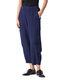 Solid Color Pockets Ankle Length Plus Size Casual Pants - Navy