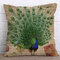 Peacock Pattern Cotton Linen Cushion Cover 45x45cm Square Decorative Sofa Car Pillow cases - #3