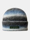 Women & Men Tie-dye Color Gradient Mixed Color Warm Ear Protection Brimless Beanie Knitted Hat - #02