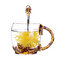 Tasse en verre en émail avec combinaison de couleurs doré et violet Incorporer une belle tasse en verre - #4