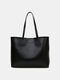 Women 3 PCS Large Capacity Handbag Shoulder Bag Tote - Black