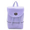 Fashion Women Candy Color Leather Backpack - Purple
