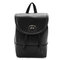 Fashion Women Candy Color Leather Backpack - Black