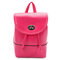 Fashion Women Candy Color Leather Backpack - Rose Red