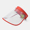 COLLROWN Transparent Screen Sun Hat Empty Top Hat Big Brim Cover Face Hat - Red