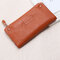 Women Genuine Leather Long Wallet Card Holders Phone Bag Purse - Brown