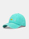 Unisex washed Made-old Cotton Solid Color Broken Hole Letter Embroidery Baseball Cap - Lake Blue