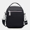 Women Nylon Waterproof Solid Casual Shoulder Bag Handbag - Black