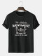 मेन्स फिगर पैटर्न लेटर प्रिंट कॉटन शॉर्ट स्लीव टी-शर्ट्स - काली