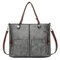 Women Vintage Faux Leather Handbag Shoulder Bags Crossbody Bags - Gray