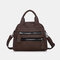 Women Multi-pocket Handbags Waterproof Crossbody Leather Bag - Brown