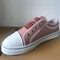 Large Size Women Casual Canvas Vulcanized Slip On Flat Shoes - Pink