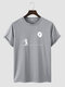 Mens Galaxy Astronaut Print Crew Neck Short Sleeve T-Shirts - Gray