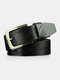 Men PU 110CM Casual Retro Hollow Pin Buckle Belt - Black