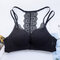 Deep V Sexy Lace No Steel Ring Front Buckle Breathable Gather Beautiful Back Bra - Love the front buckle black single piece