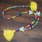 Bohemian Handmade Beaded Cotton Thread Tassel Necklace Colorful Wooden Beads Butterfly Long Sweater Chain - Yellow