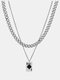 1/2 Pcs Trendy Fashion Hip-hop Multi-layers Poker Spade Ace Titanium Stainless Steel Necklace - Two Chains Necklace