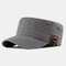 Mens Washed Cotton Flat Hats Outdoor Sunscreen Military Army Peaked Dad Cap - Gray