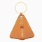 Triangle Creative PU Leather Zipper Coin Bags Card Holder Clutch Bag - Yellow