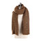 Pearl Decoration Solid Color Cashmere Scarf Thickening Increase Shawl Collar Female - Coffee
