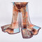 Women Silk Scarf Chiffon Shawls Geometric Print Thin Long Polyester Scarves Foulard Women - Coffee
