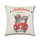 Retro Cartoon Christmas Santa Linen Throw Pillow Case Home Sofa Soft Cushion Cover Christmas Decor - #4