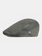Men Mesh Hollow Out Solid Color Sunshade Breathable Forward Hat Beret Hat Flat Hat - Green