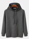 Mens Solid Color Waffle Casual Loose Fit Drawstring Hoodies - Grey