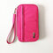 Multi-function Travel Passport Storage Bag Hanging Neck Portable Ticket Certificate Bag Card Wallet - Rose Red