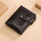 Men 13 Card Slots Rfid Antimagnetic Genuine Leather Solid Wallet - Coffee