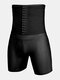 Men High Waist Slimming Underwear Tummy Control Thin Breathable Shapewear - Black
