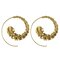 Vintage Leaves Earrings Round Shape Big Earrings Vintage Spiral Earrings Gold Alloy Women Earrings - 01