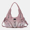 Women Gradient Handbag Soft Leather Crossbody Bag - Pink
