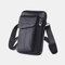 Men EDC Genuine Leather 6.5 Inch Phone Holder Multiple Styles Belt Bag Crossbody Bag - Black 1