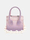 Mini Gradient Color Small Square Bag Pearl Sweet Shoulder Bag Handbag - Purple