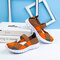 Colorful Slip On Elastic Knitting Flat Casual Sport Shoes - Orange