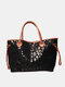 Women Artificial Leather Elegant Large Capacity Tote Bag Casual Working Magnetic Button Handbag - #21