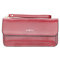 Women Flap Solid Long Wallet Phone Bag Clutch Bag - Jujube Red