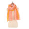 Women Leopard Pattern Pleated Striped Cotton And Linen Scarf Outdoor Casual Windproof Warm Scarf - Yellow