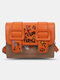 Women PU Leather Cartoon Graffiti Pattern Printed Crossbody Bag Shoulder Bag - Orange