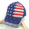 Unisex American Flag Diamond Denim Baseball Cap Washed Outdoor Sun Hat - Navy