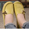 Tamanho grande de forma suave multi - usar cor pura loafers planos - Green1