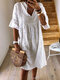 Bohemian Lace Hollow Out A-line Plus Size Casual Dress - Off White