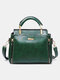 Women Vintage Anti-theft PU Leather Crossbody Bag Shoulder Bag Satchel Bag - Green