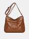 JOSEKO Women's Faux Leather Casual Large Capacity Shoulder Bag Waterproof Solid Color Crossbody Bag - Brown