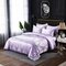 Luxury Silk Like Comforter Sets Queen Satin Jacquard Paisley Brushed Heart Quilted Bedding Sets with Pillowcases - Purple